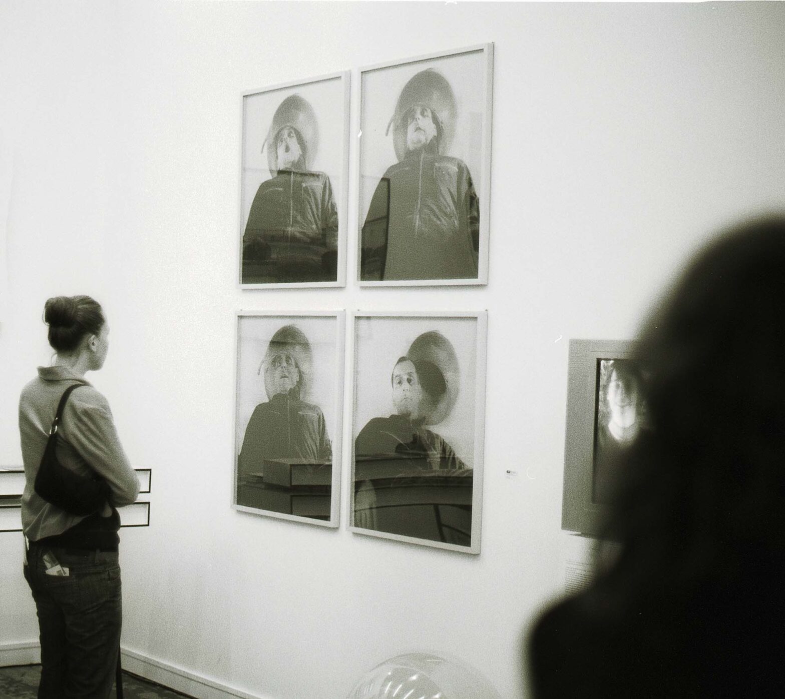 Der Cyborg – Wie er in die Welt kam (The Cyborg – How He Came Into the World) I-III and V, Silver Gelatine Print on Plywood, 88 x 77 cm each, 2006 View into the artMbassy booth at Preview Art Fair Berlin, 2007