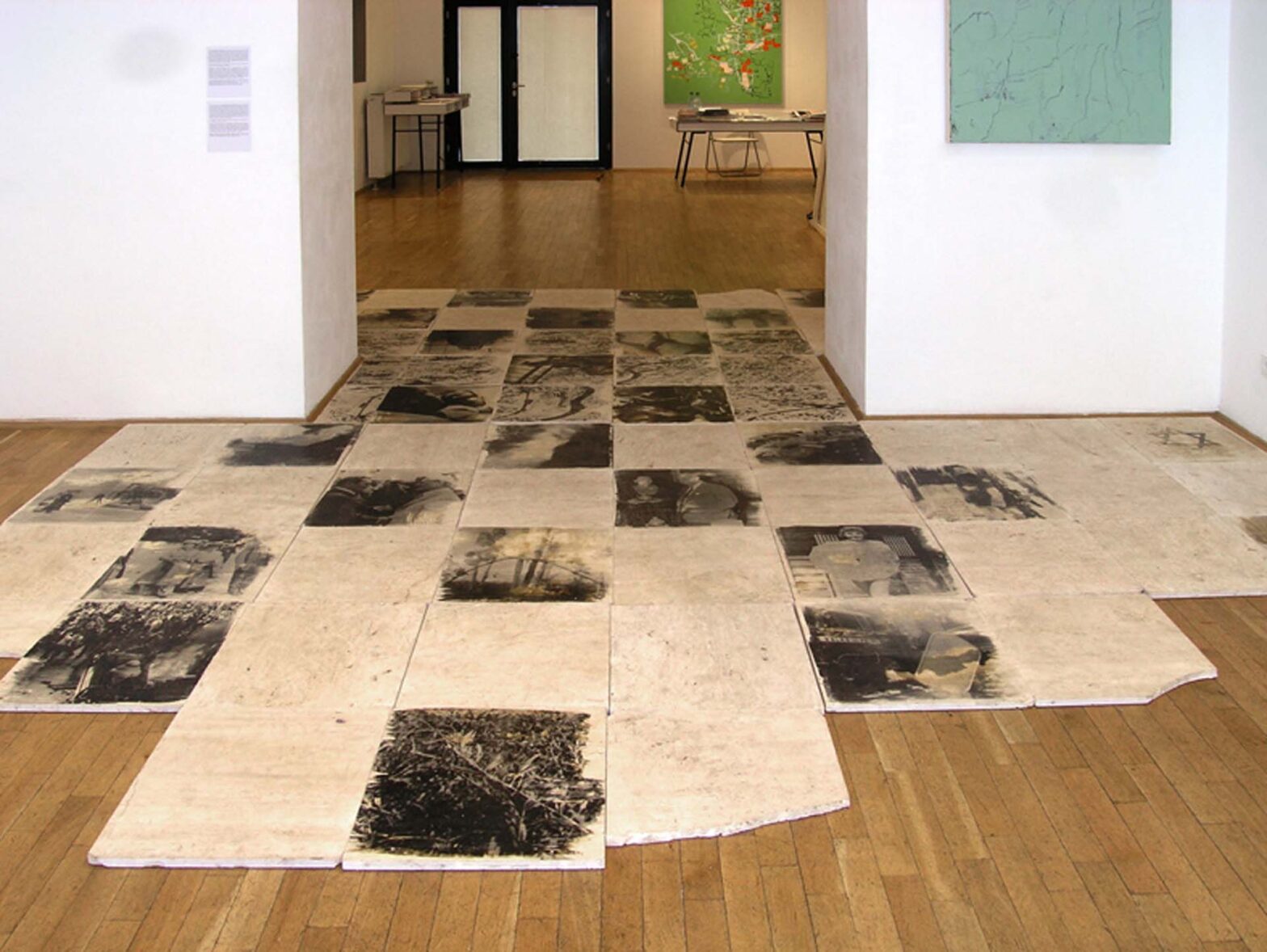 Himmel und Hölle (Heaven and Hell – Cootie Catcher), 2007, Silver Gelatine Print on Travertine (Photographic Emulsion Applied by Hand), appr. 480 x 280 cm Exhibition at ArtMbassy, Berlin 2008