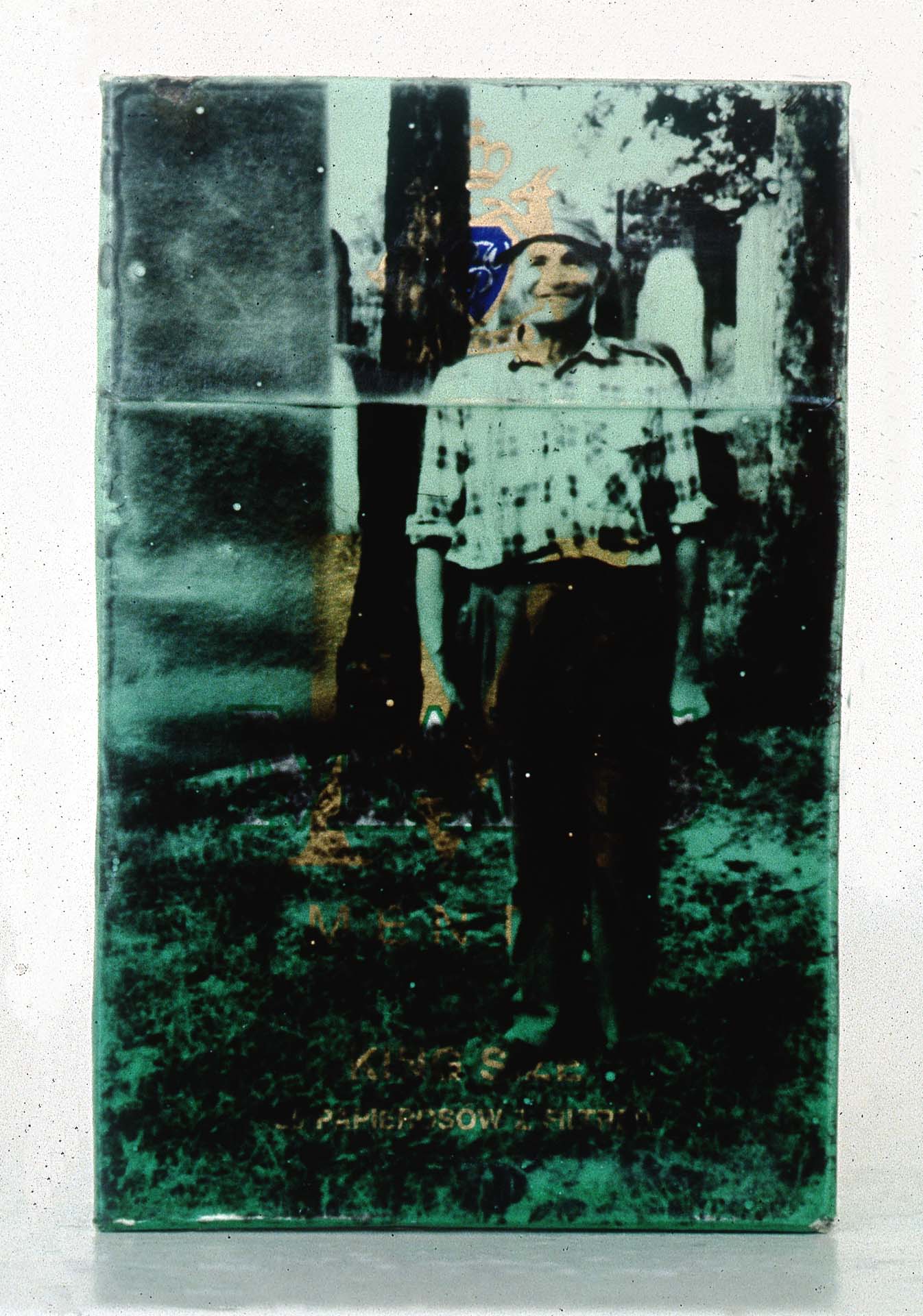 Reiseberichte eines Rauchers (A Smoker's Travelogue) III, Silver Gelatine Print on Cigarette Package, 5,5 x 10 x 2 cm, 1998