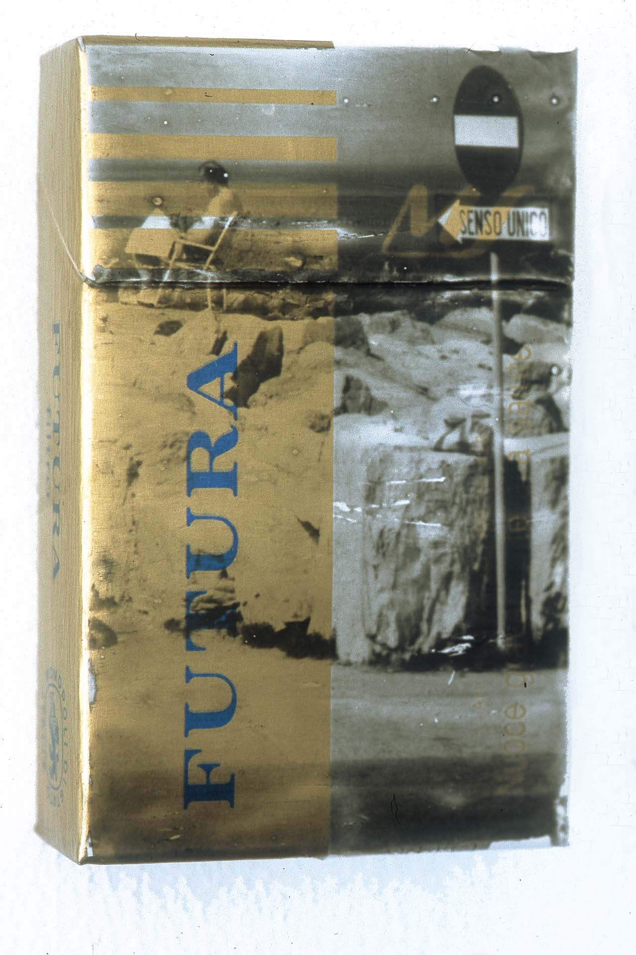 Reiseberichte eines Rauchers (A Smoker's Travelogue) IV, Silver Gelatine Print on Cigarette Package, 5,5 x 10 x 2 cm, 1998