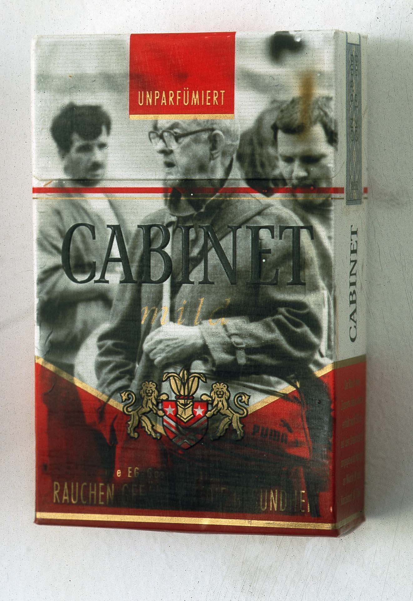 Reiseberichte eines Rauchers (A Smoker's Travelogue) VI, Silver Gelatine Print on Cigarette Package, 5,5 x 9,5 x 2 cm, 1998