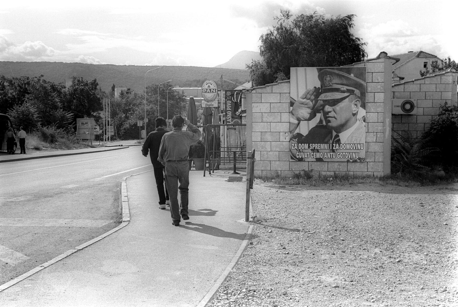 Holiday Paradise or All the Way to Bihac; 2005 Poster glorifying Ante Gotovina in Knin Analog Black & White Photograph