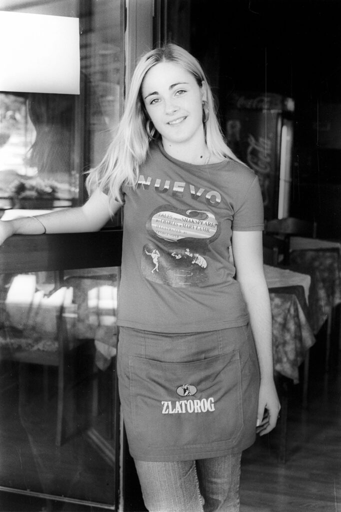 Holiday Paradise or All the Way to Bihac; 2005 Waitress in a Restaurant in Knin Analog Black & White Photograph