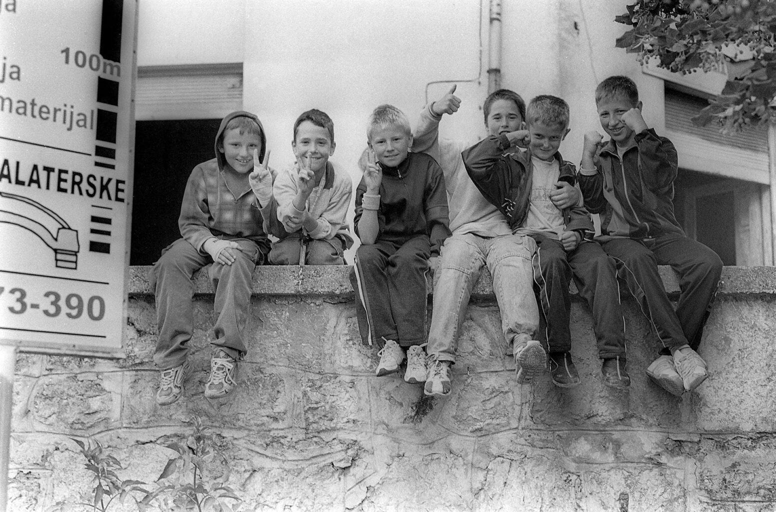 Holiday Paradise or All the Way to Bihac; 2005 Boys in Grac Analog Black & White Photograph