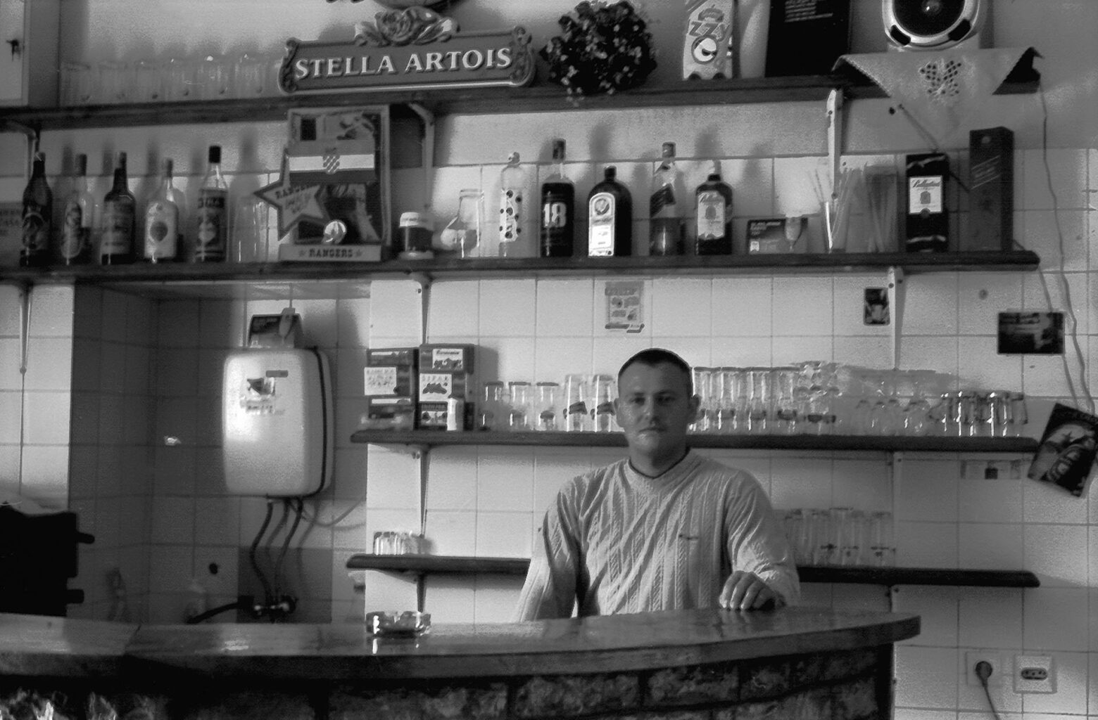 Holiday Paradise or All the Way to Bihac; 2005 In a Bar Analog Black & White Photograph