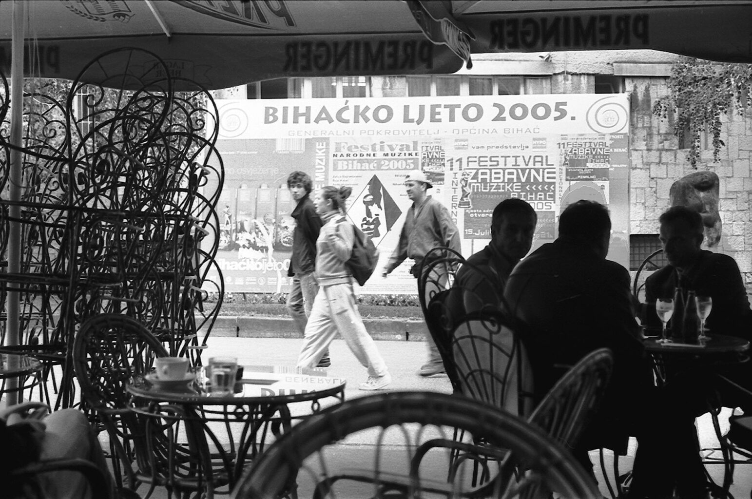 Holiday Paradise or All the Way to Bihac; 2005 In a Bar in Bihac Analog Black & White Photograph